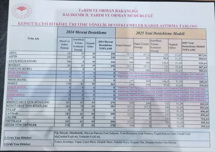 Yeni Destekleme Modeli ile Üretim Planlaması