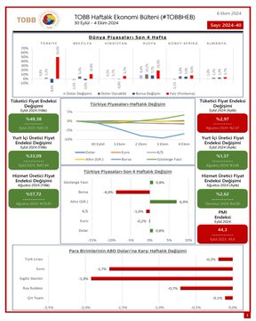 Türkiye ve Dünya Ekonomisinde Yaşanan Güncel Gelişmeler - Haftalık Ekonomi Raporu